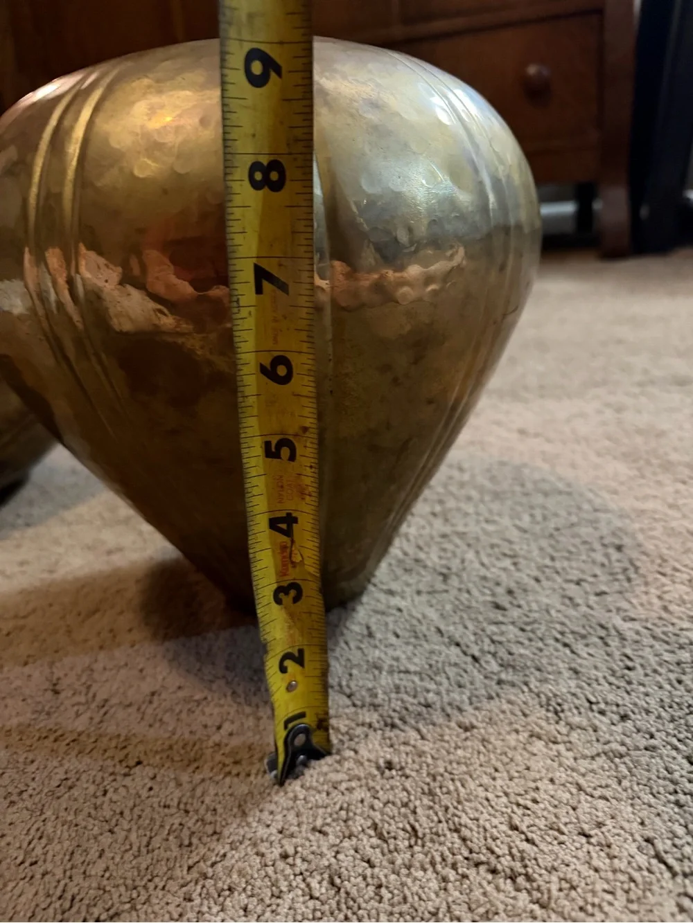 Brass Accent Vase - Gold Decorative Home Accent. Set of 2